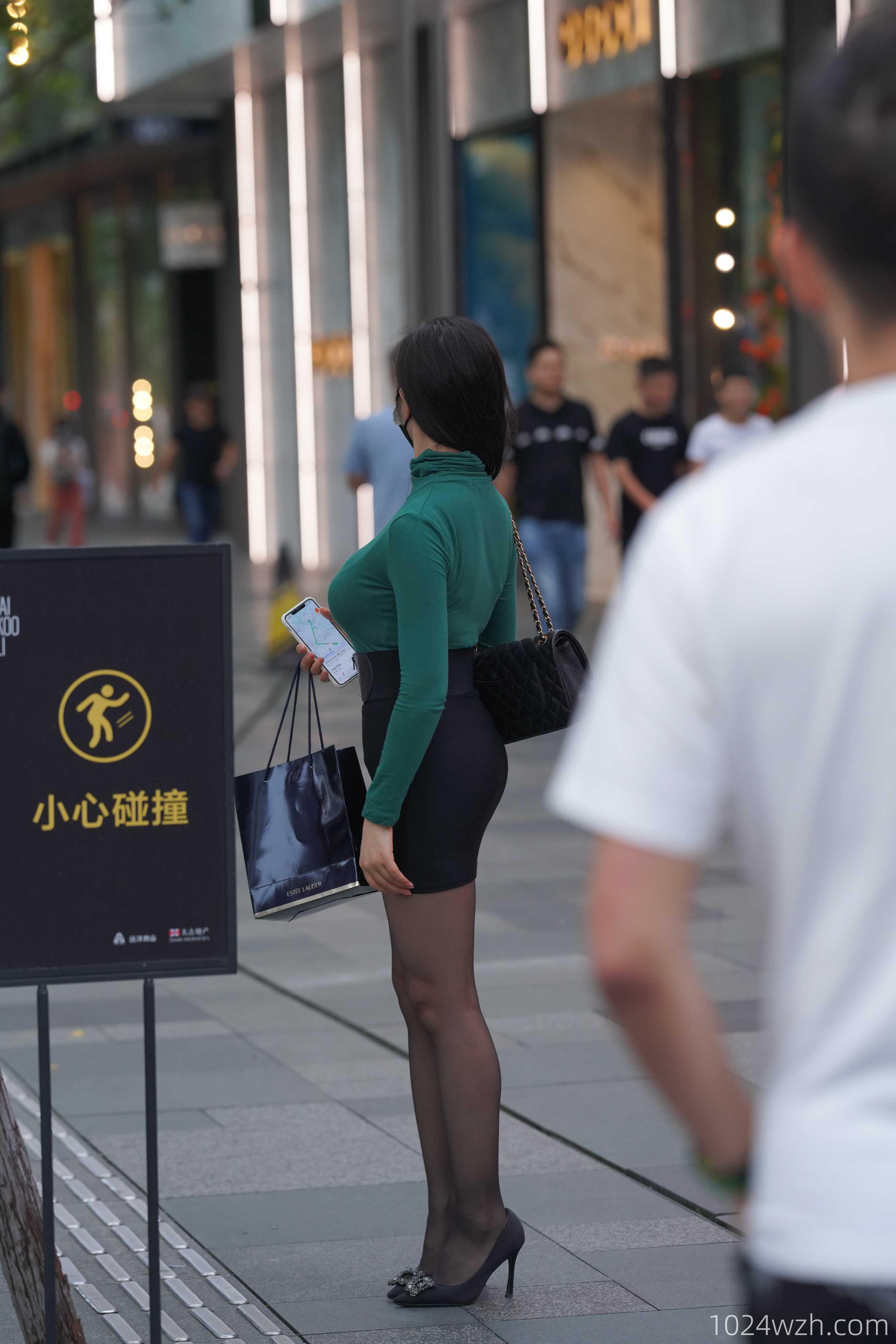 漂亮的黑色包臀裙美女【套图+视频】 波涛汹涌, 黑色, 薄丝袜, 高跟